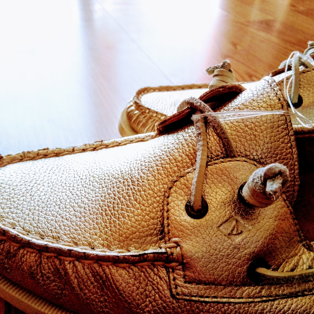 NWT Sperry women's top sider boat shoes gold 11 12 - Picture 10 of 11